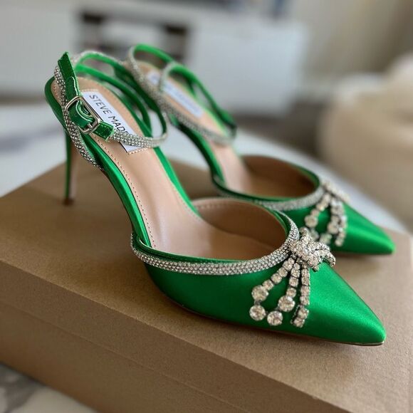 Steve Madden Lakelyn Ankle Strap Sandal, Green, Size‎ 8.5 - Picture 7 of 10